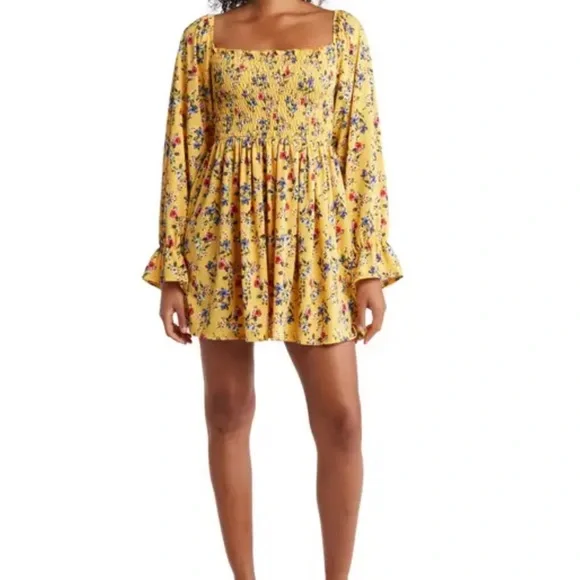 Velvet Torch, large, yellow floral dress, NWT - Picture 1 of 3